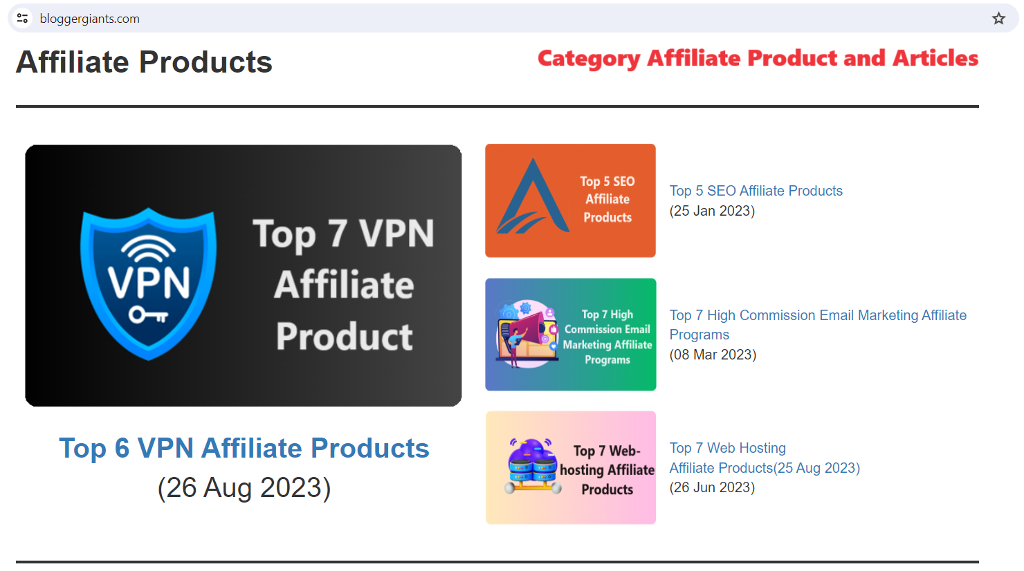 Affiliate Category